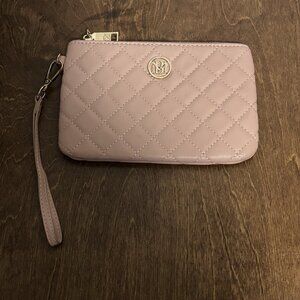 Studio Badgley Mischka Wristlet Bag Purse Pink Vegan Leather Pink 7.5"x5"